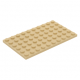 LEGO lapos elem 6x10, sárgásbarna (3033)